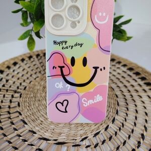 Cute Pastel Smile Pattern IPHONE 16 PRO MAX Case - Pink Multicolor